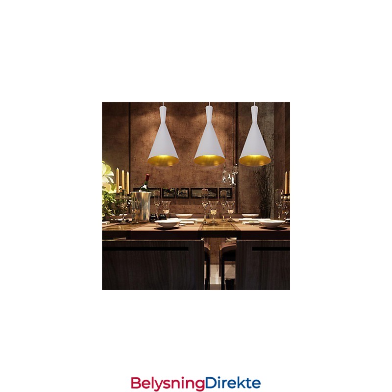 Pendellampe Retro Vintage Tom Dixon Design Svart Hvit C-Type Kafépendellamper