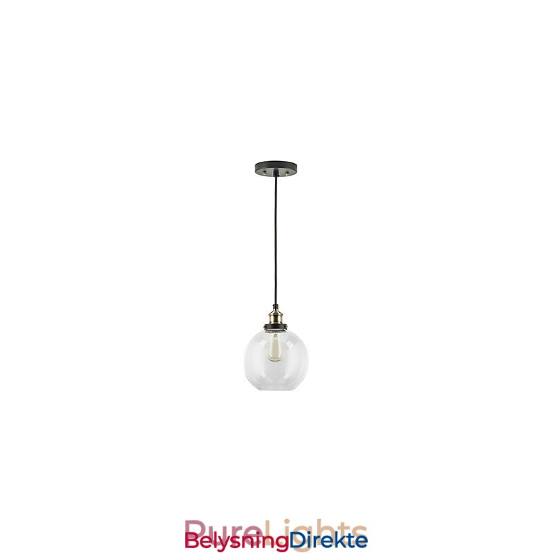Industriell Fabrikkpendellampe Antikk Messing Én Lysarmatur Glassskjerm Kafépendellampe