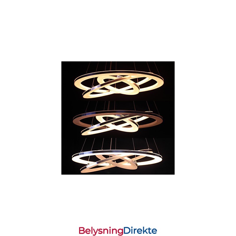 Moderne Pendellampe Med 3 Ringer I Akryl