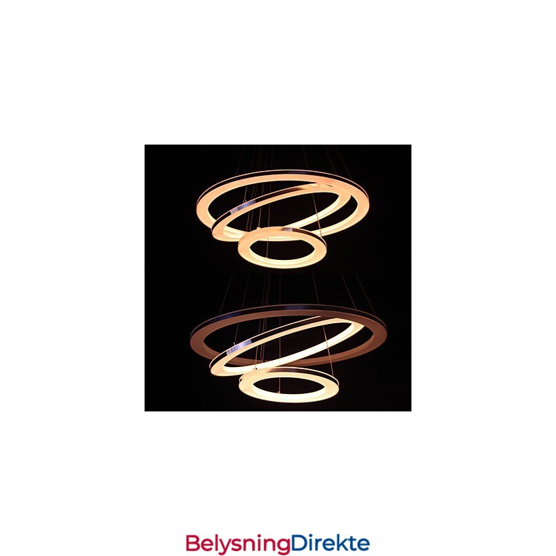 Moderne Pendellampe Med 3 Ringer I Akryl