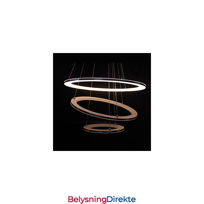 Moderne Pendellampe Med 3 Ringer I Akryl