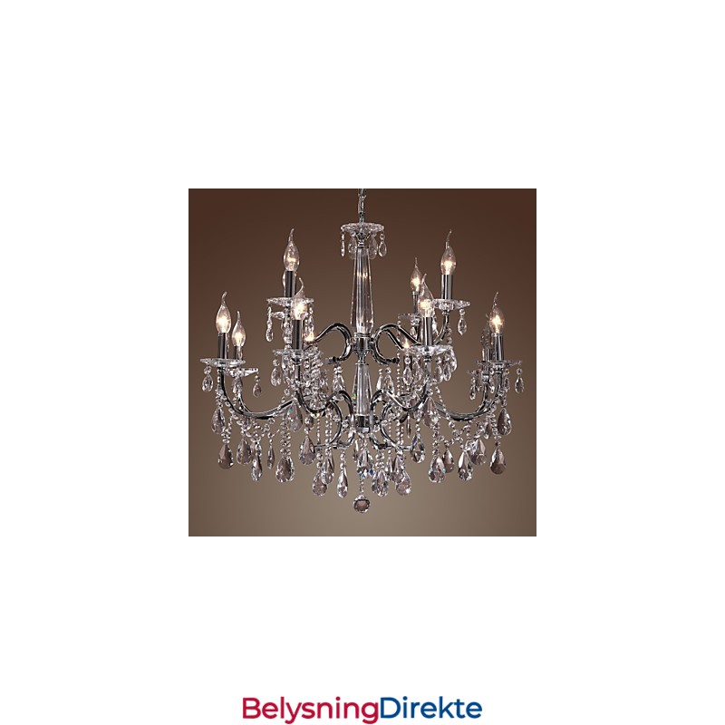 Lysekrone I Krystall, Moderne, 2-Etasjers, 12 Lys