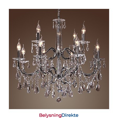 Lysekrone I Krystall, Moderne, 2-Etasjers, 12 Lys