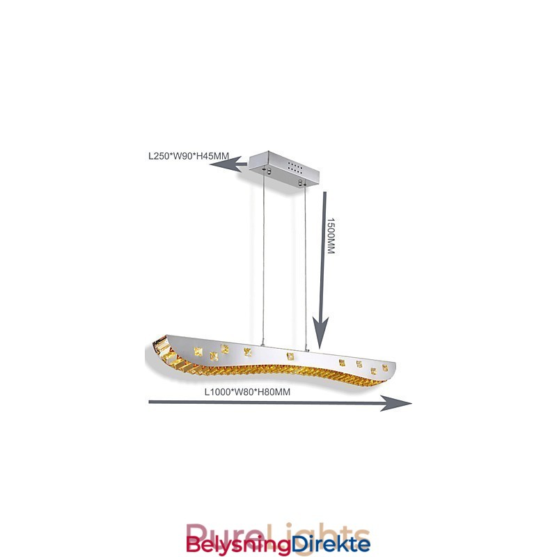 Krystall Pendellampe Krom Metall Pendellampe Rav Eller Klar Krystall