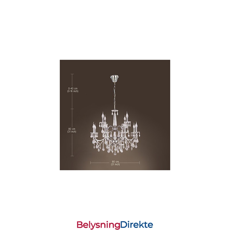 Lysekrone I Krystall, Moderne, 2-Etasjers, 12 Lys
