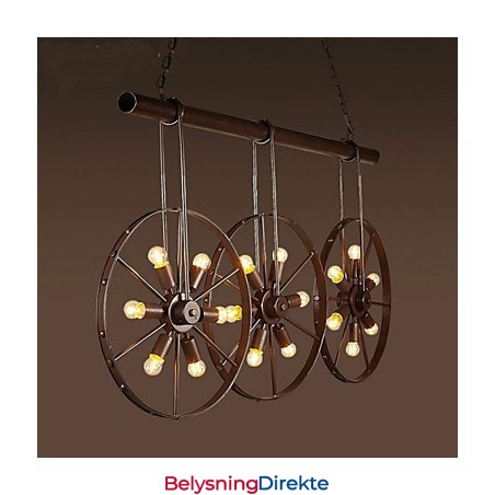 Retro Kafélysekrone Med Jernhjul