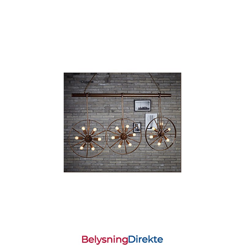 Retro Kafélysekrone Med Jernhjul