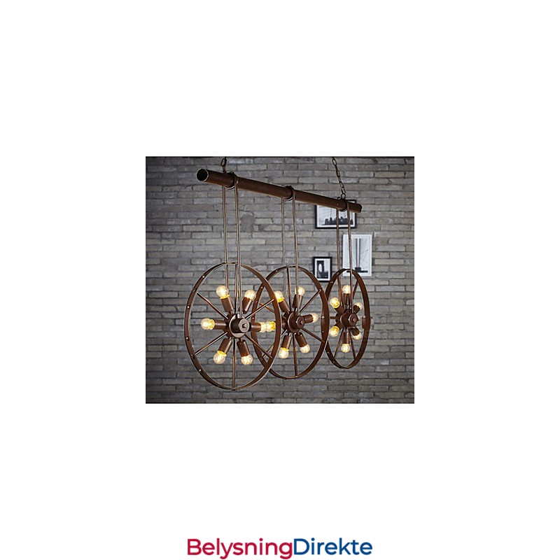 Retro Kafélysekrone Med Jernhjul