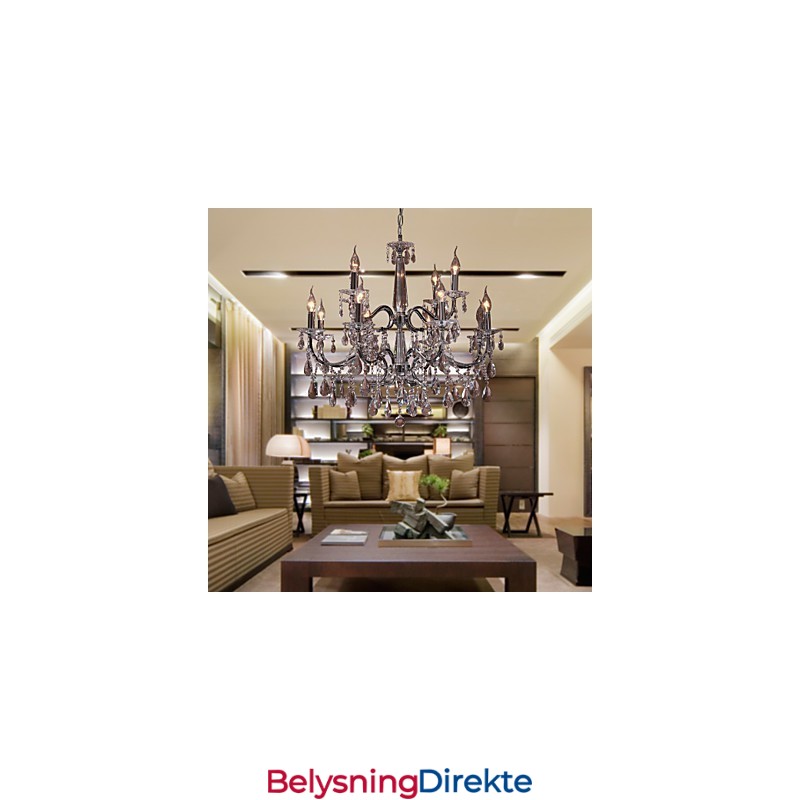 Lysekrone I Krystall, Moderne, 2-Etasjers, 12 Lys