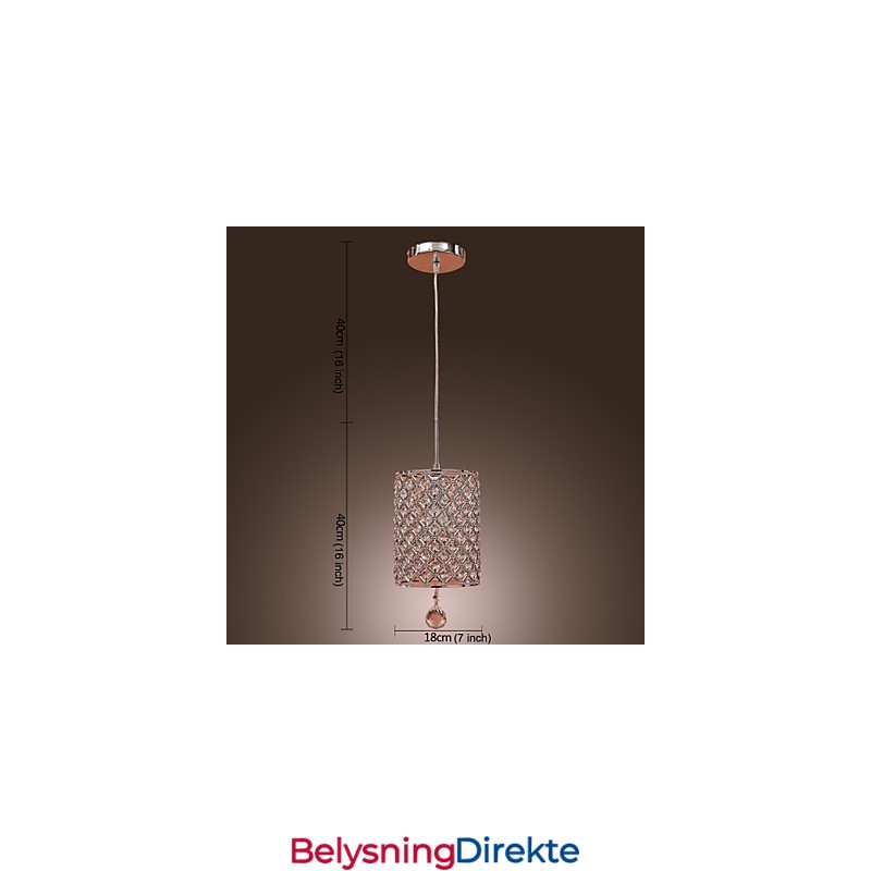 Krystalldråpe-Pendellampe I Sylinderstil