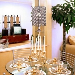 Krystalldråpe-Pendellampe I Sylinderstil