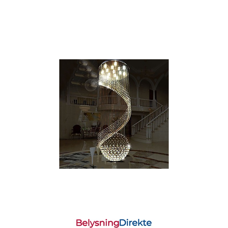 Moderne Krystalllysekrone Anhengsbelysning Hengende Taklamper Armaturer Med Kilde Klar K9 Krystall