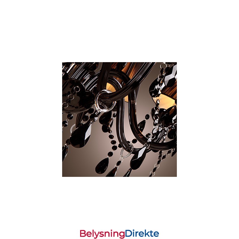Luksuriøs Moderne Lysekrone I Svart Krystall Med 8 Lys