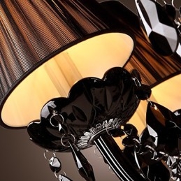 Luksuriøs Moderne Lysekrone I Svart Krystall Med 8 Lys