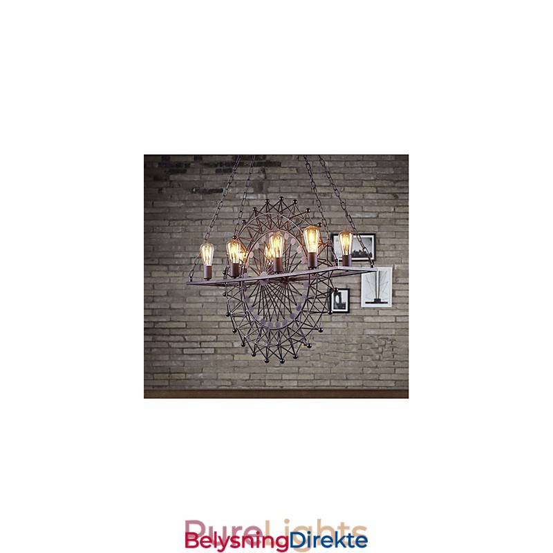 Skyskraperhjul-Pendellampe I Industriell Stil