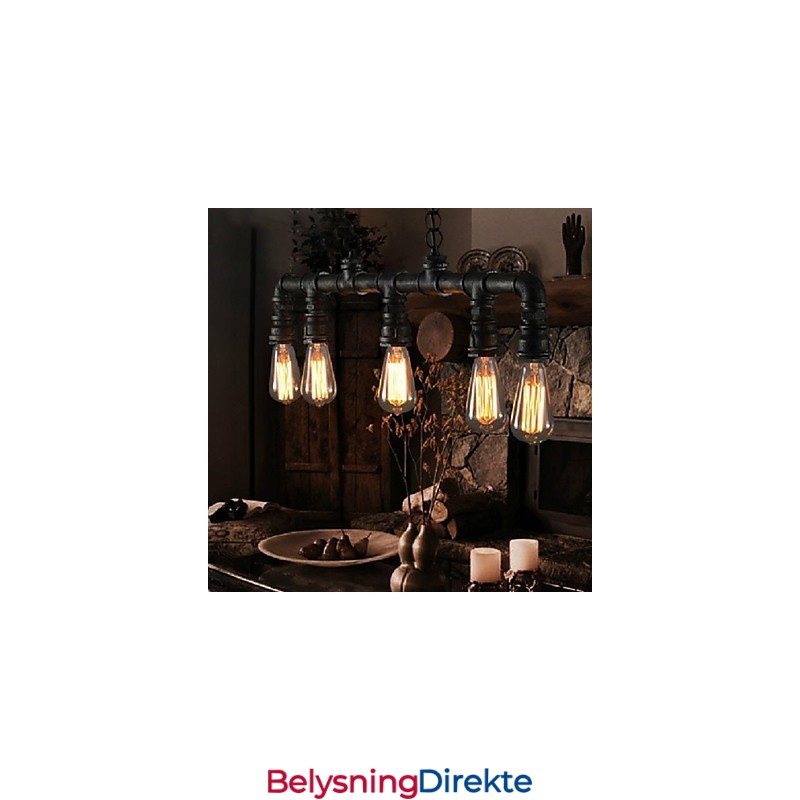 Tradisjonell Klassisk Vintage Lanterne Landlig Retro Mini-Stil Maleri Metall Pendellampe Spisestue