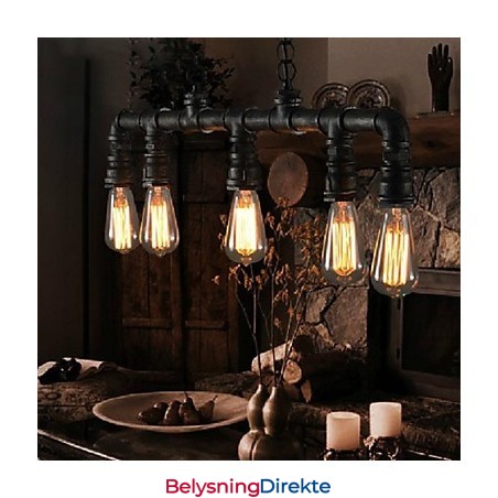 Tradisjonell Klassisk Vintage Lanterne Landlig Retro Mini-Stil Maleri Metall Pendellampe Spisestue