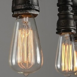 Tradisjonell Klassisk Vintage Lanterne Landlig Retro Mini-Stil Maleri Metall Pendellampe Spisestue