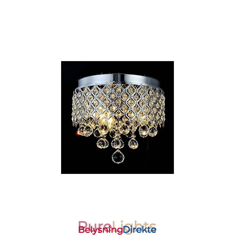 Tradisjonell Klassisk Krystallkrom Metall Innfelt Montering