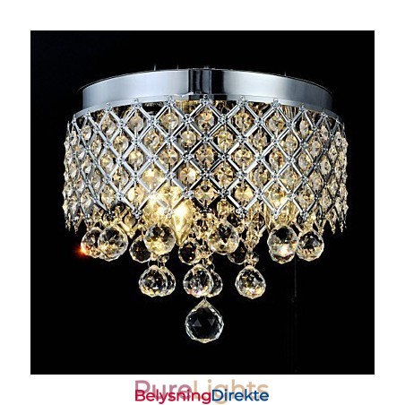 Tradisjonell Klassisk Krystallkrom Metall Innfelt Montering