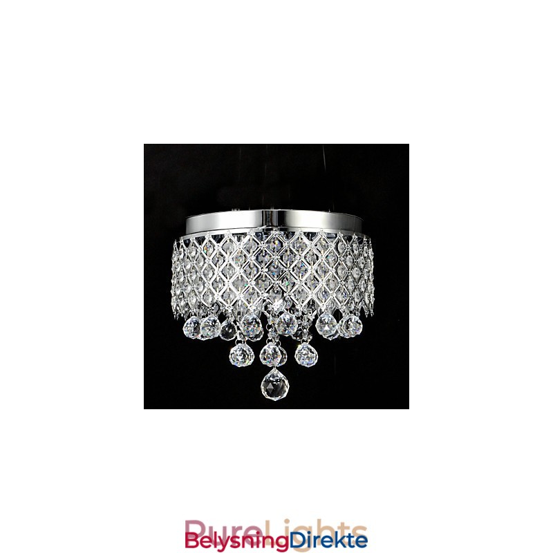 Tradisjonell Klassisk Krystallkrom Metall Innfelt Montering