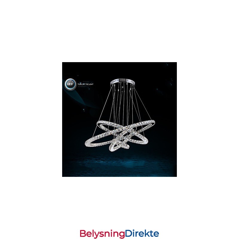 Moderne Pendellampe I Klar Krystall, Lysekrone Til Taket, D100 Cm + D80 Cm + D60 Cm + D40 Cm