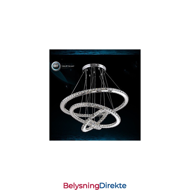 Moderne Pendellampe I Klar Krystall, Lysekrone Til Taket, D100 Cm + D80 Cm + D60 Cm + D40 Cm