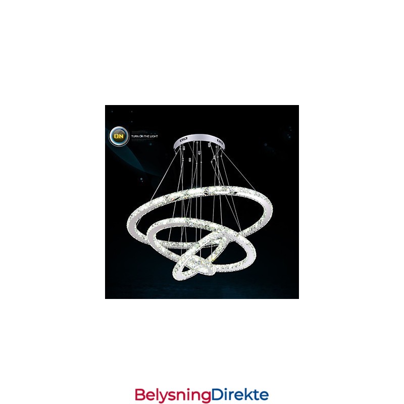 Moderne Pendellampe I Klar Krystall, Lysekrone Til Taket, D100 Cm + D80 Cm + D60 Cm + D40 Cm