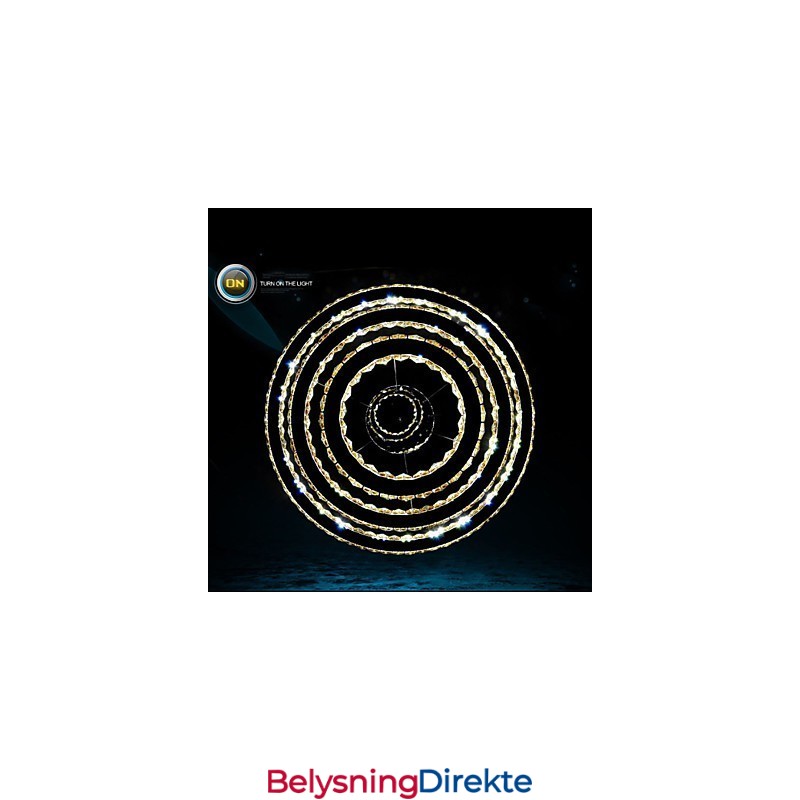 Moderne Pendellampe I Klar Krystall, Lysekrone Til Taket, D100 Cm + D80 Cm + D60 Cm + D40 Cm