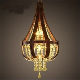 Postmoderne Luksuriøs Skinnkrystall Kreativ Lron-Lysekrone