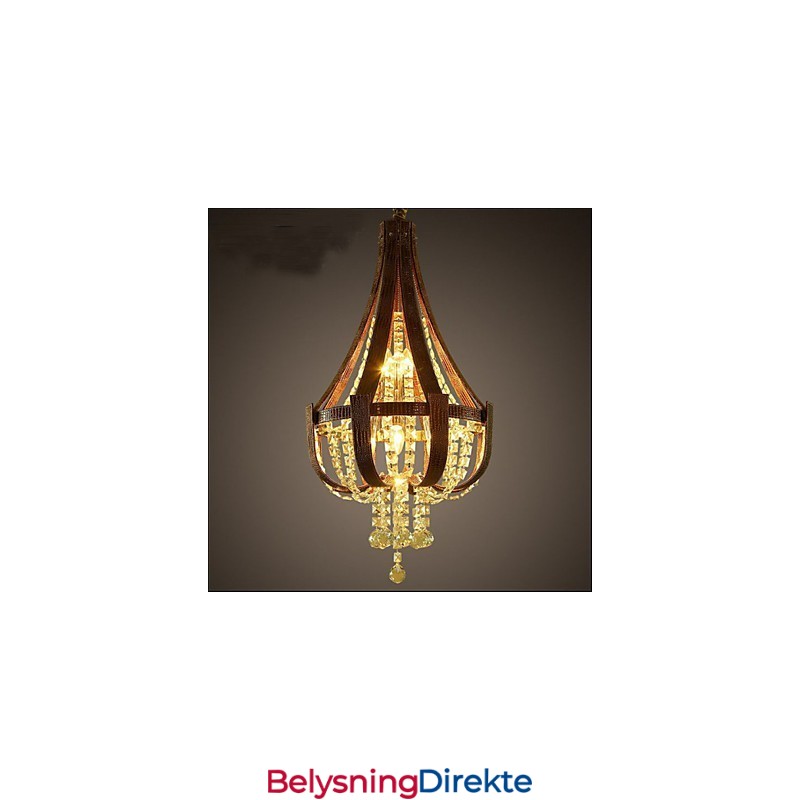 Postmoderne Luksuriøs Skinnkrystall Kreativ Lron-Lysekrone