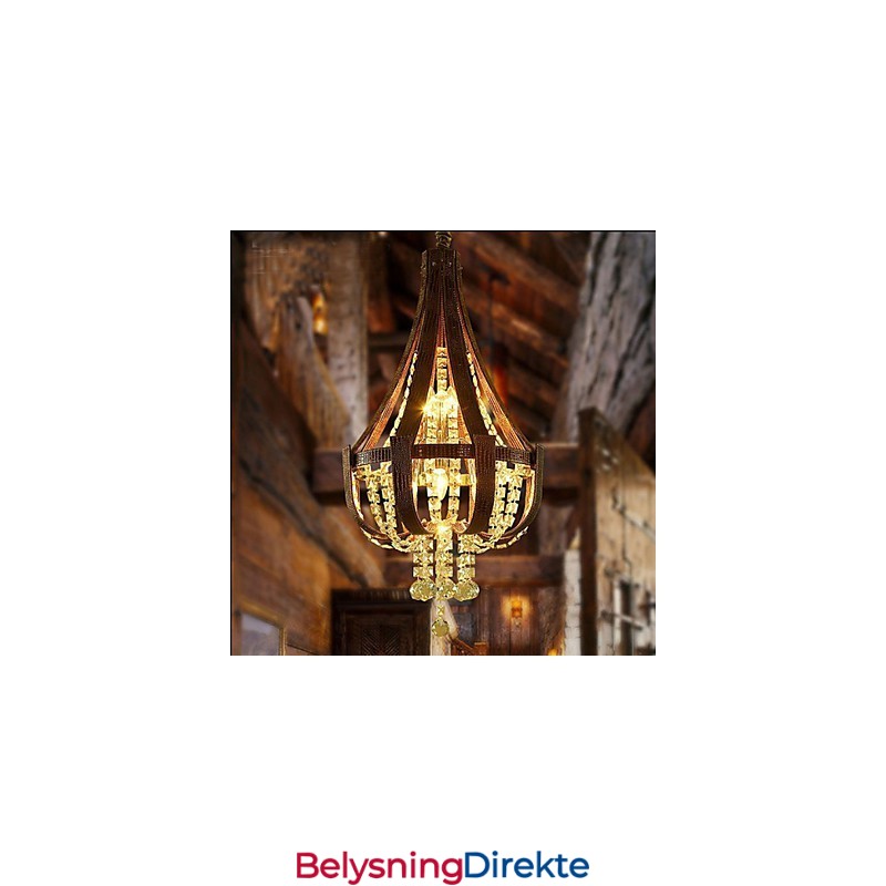 Postmoderne Luksuriøs Skinnkrystall Kreativ Lron-Lysekrone