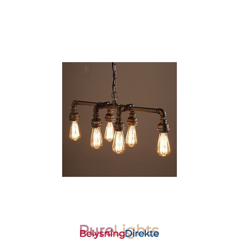 Edison Retro Loftsstil Vintage Industriell Pendellampe Metall Vannrørsarmatur Lampara Colgantes