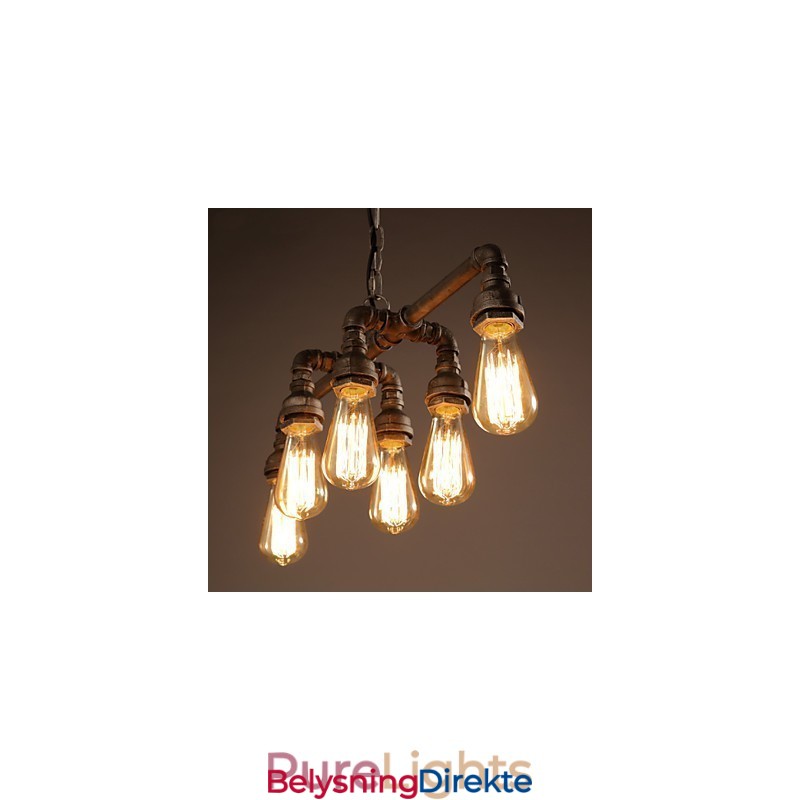 Edison Retro Loftsstil Vintage Industriell Pendellampe Metall Vannrørsarmatur Lampara Colgantes