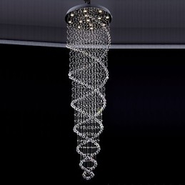 Krystalltaklamper Med 13 Lys, Moderne Sølvfarget, Gjennomsiktig K9-Krystallarmaturer