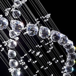 Krystalltaklamper Med 13 Lys, Moderne Sølvfarget, Gjennomsiktig K9-Krystallarmaturer