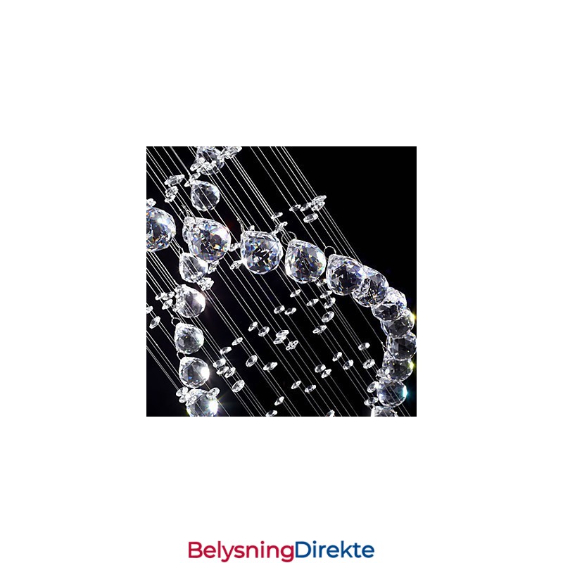 Krystalltaklamper Med 13 Lys, Moderne Sølvfarget, Gjennomsiktig K9-Krystallarmaturer