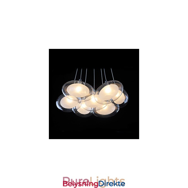 Moderne, Samtidskunstnerisk Anhengslampe I Krom I Metall