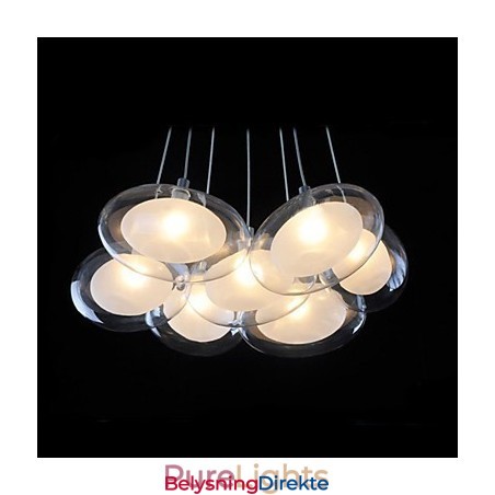 Moderne, Samtidskunstnerisk Anhengslampe I Krom I Metall