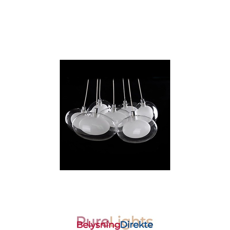 Moderne, Samtidskunstnerisk Anhengslampe I Krom I Metall