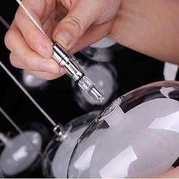 Moderne, Samtidskunstnerisk Anhengslampe I Krom I Metall