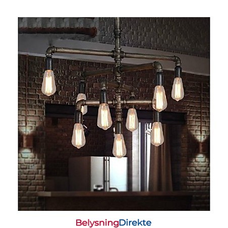 Tradisjonell Klassisk Vintage Retro Lanterne Landlig Maleri Metall Pendellampe