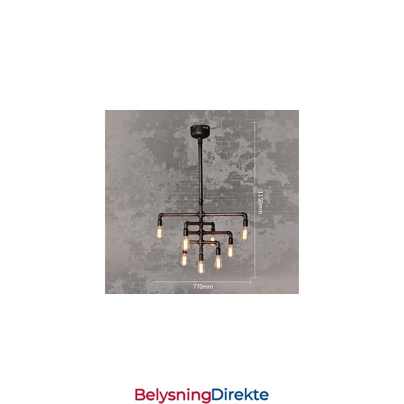 Tradisjonell Klassisk Vintage Retro Lanterne Landlig Maleri Metall Pendellampe