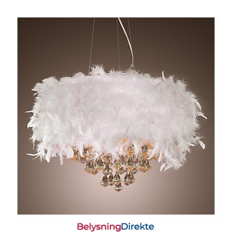 Moderne Og Moderne Trommekrystall I Ministil, Galvanisert Pendellampe