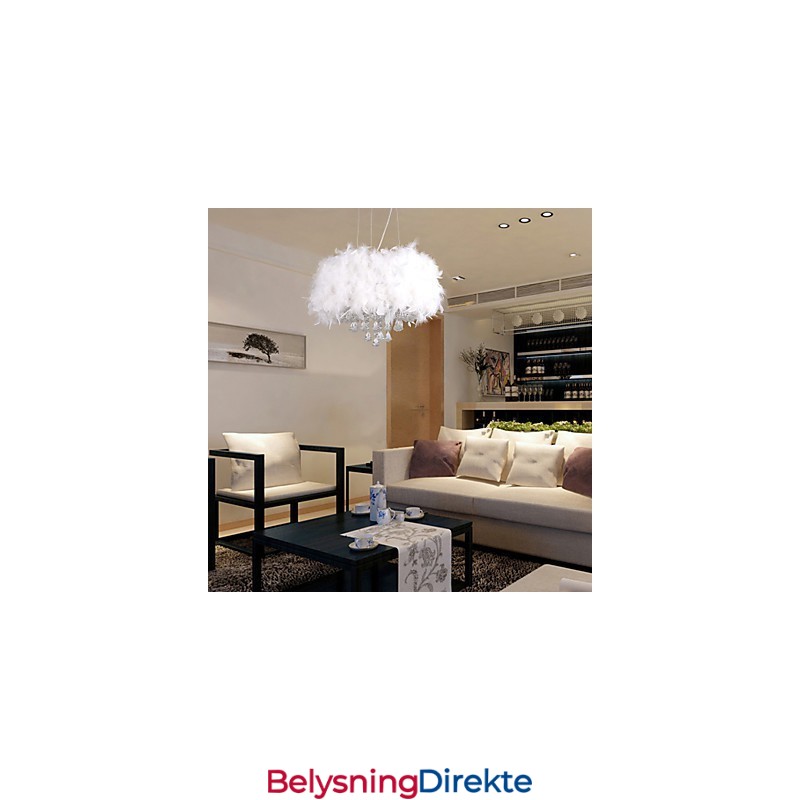 Moderne Og Moderne Trommekrystall I Ministil, Galvanisert Pendellampe