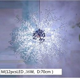 Krystallkrone I Metall Med Anhengslampe I Krom, Globe