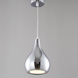 Moderne Og Moderne Globeformet Anhengslampe I Metall Med Elektroplettering