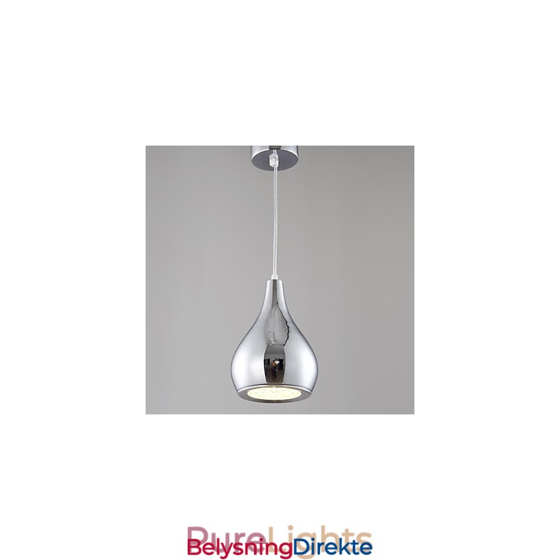 Moderne Og Moderne Globeformet Anhengslampe I Metall Med Elektroplettering