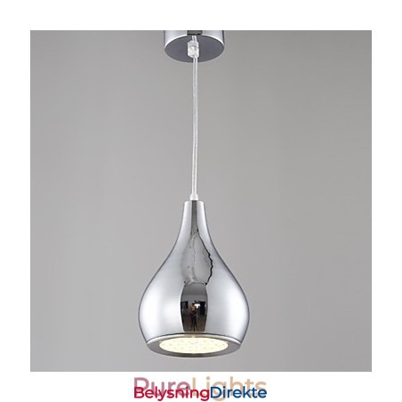 Moderne Og Moderne Globeformet Anhengslampe I Metall Med Elektroplettering