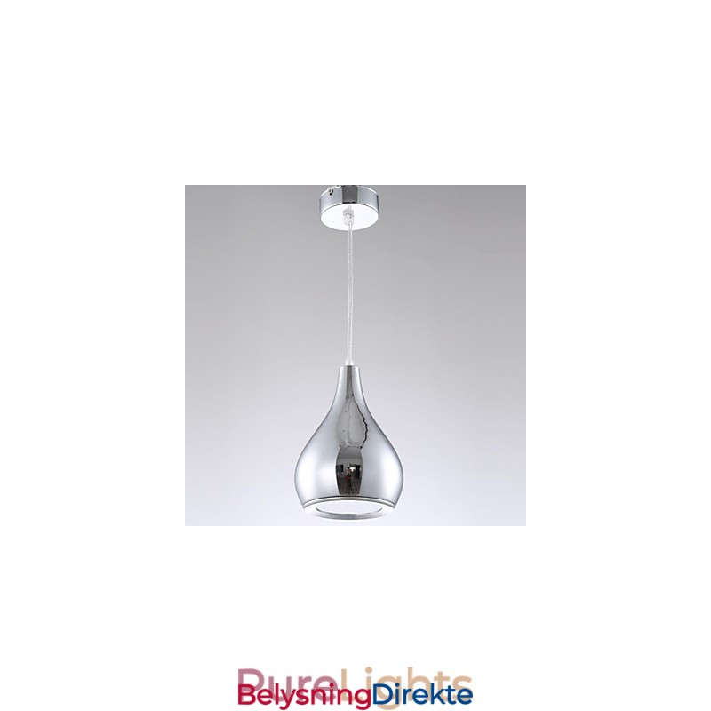 Moderne Og Moderne Globeformet Anhengslampe I Metall Med Elektroplettering